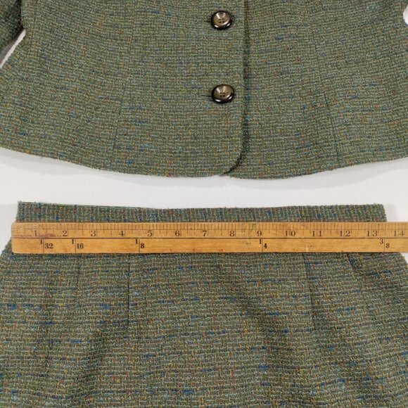 Petite Sophisticate Suit Wool Blend Blazer & Skirt Sexy Librarian Teacher Sz 8 - Picture 10 of 16